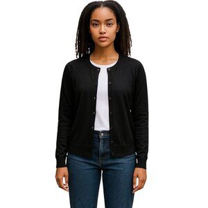Amazon Essentials Black Long Sleeve Button Up Cardigan Sweater-Size XL